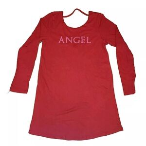Victoria's Secret Red Long sleeve Angel night shirt sz: S